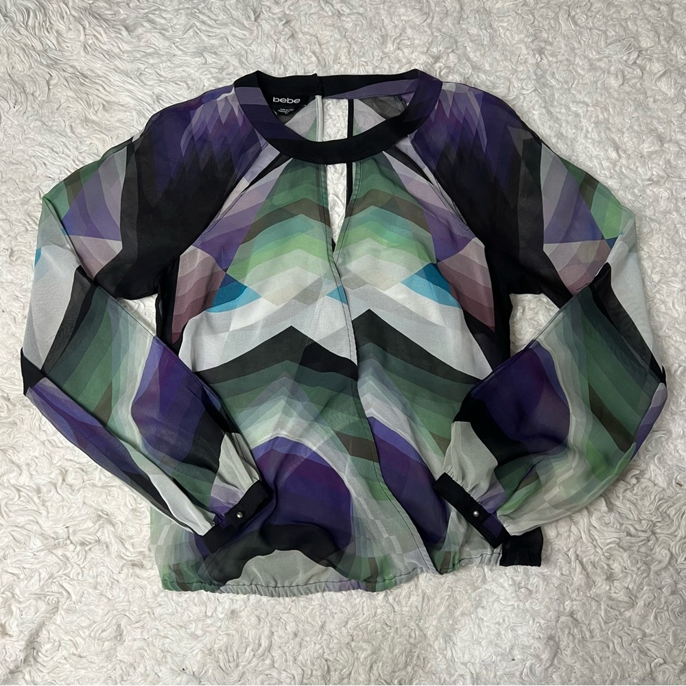 Bebe Multicolor Abstract Pattern Top - image 1